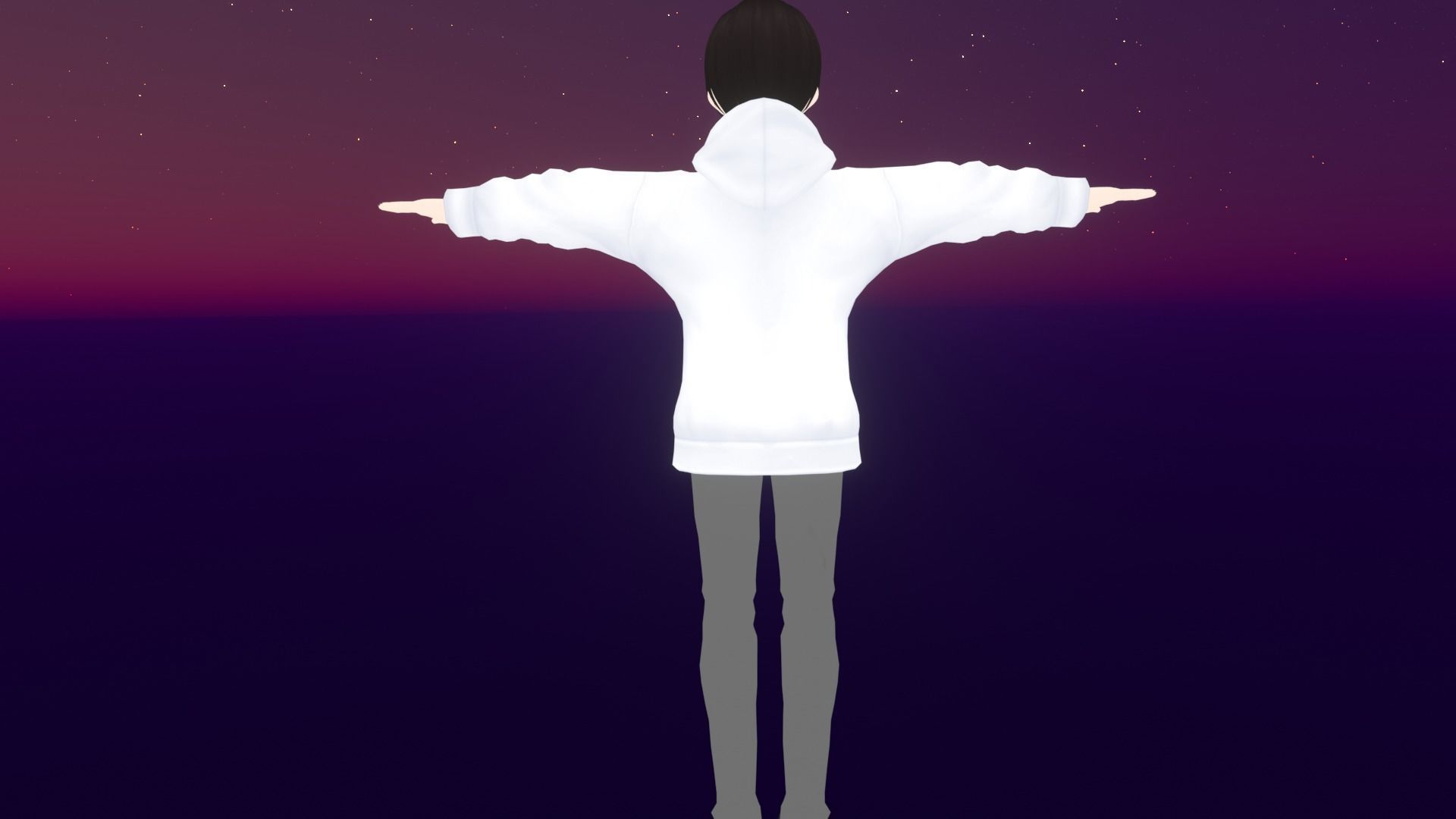 cute anime boy character - Akira Low-poly 3D model_7