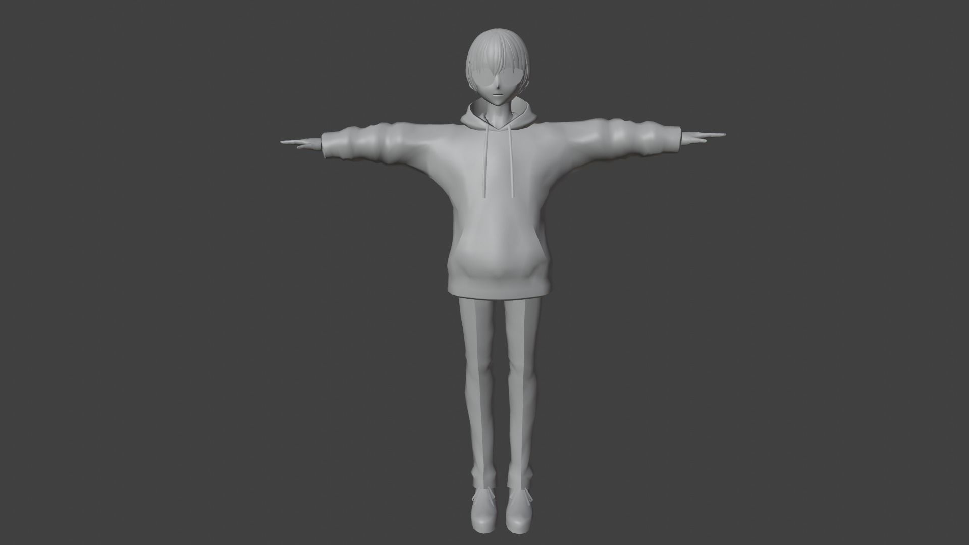 cute anime boy character - Akira Low-poly 3D model_8
