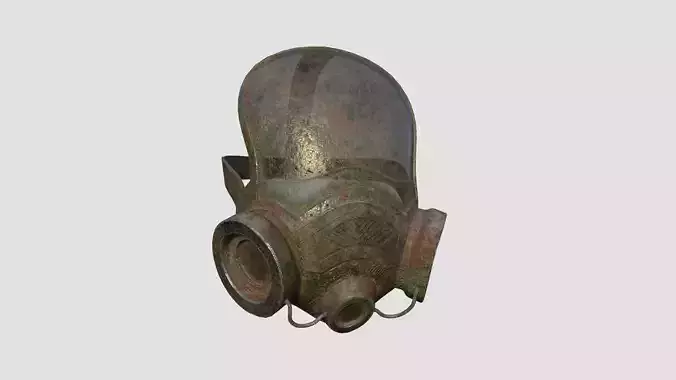 Gas Mask A8 Destroyed Full Face- Character Design Fashion Low-poly 3D model