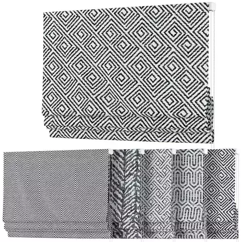 Roman Curtains 146 Mcalister Textiles Black White Fabric