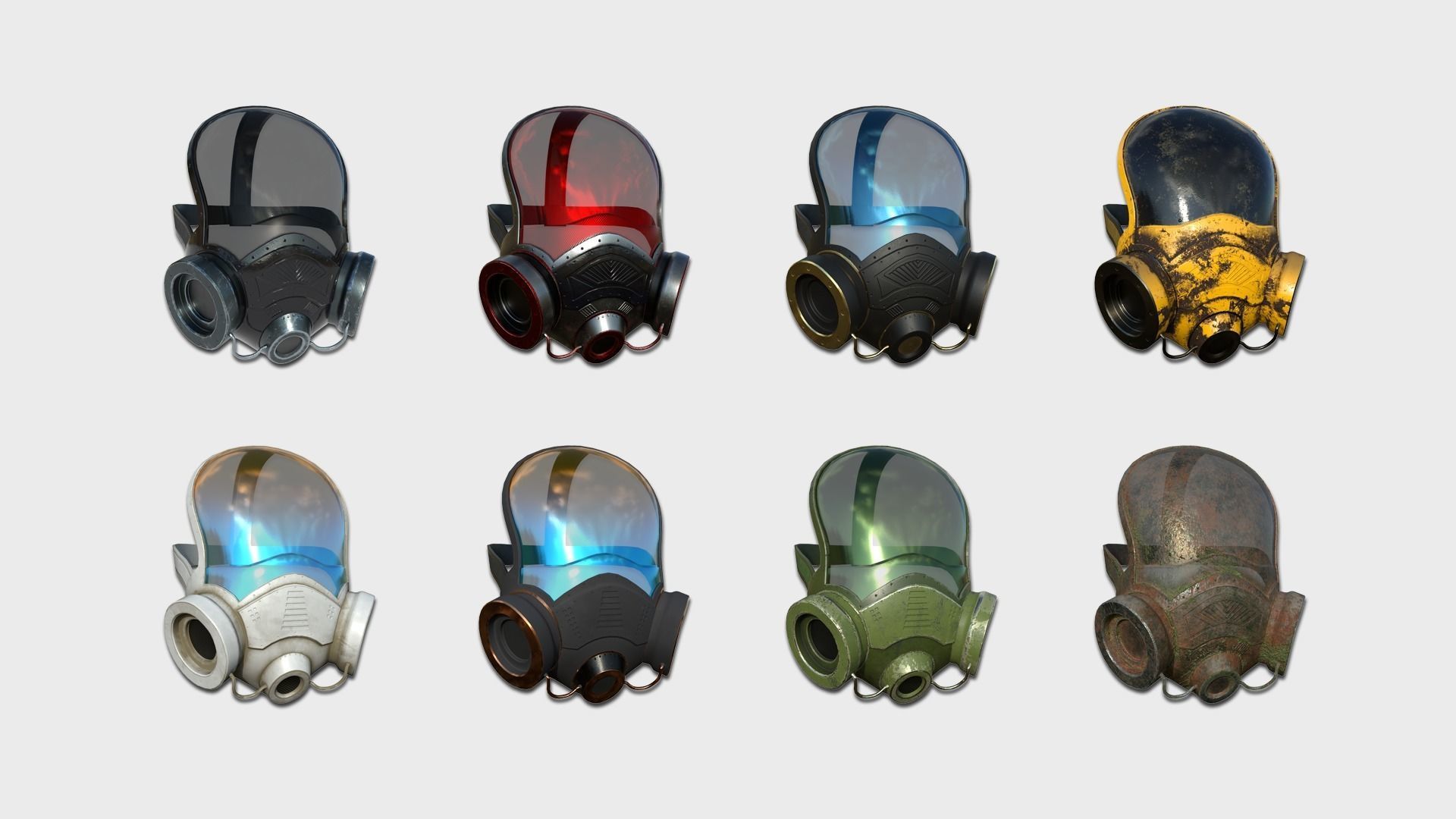 08 Gas Masks A Full Face- Character Design Fashion 3D Model Collection_1