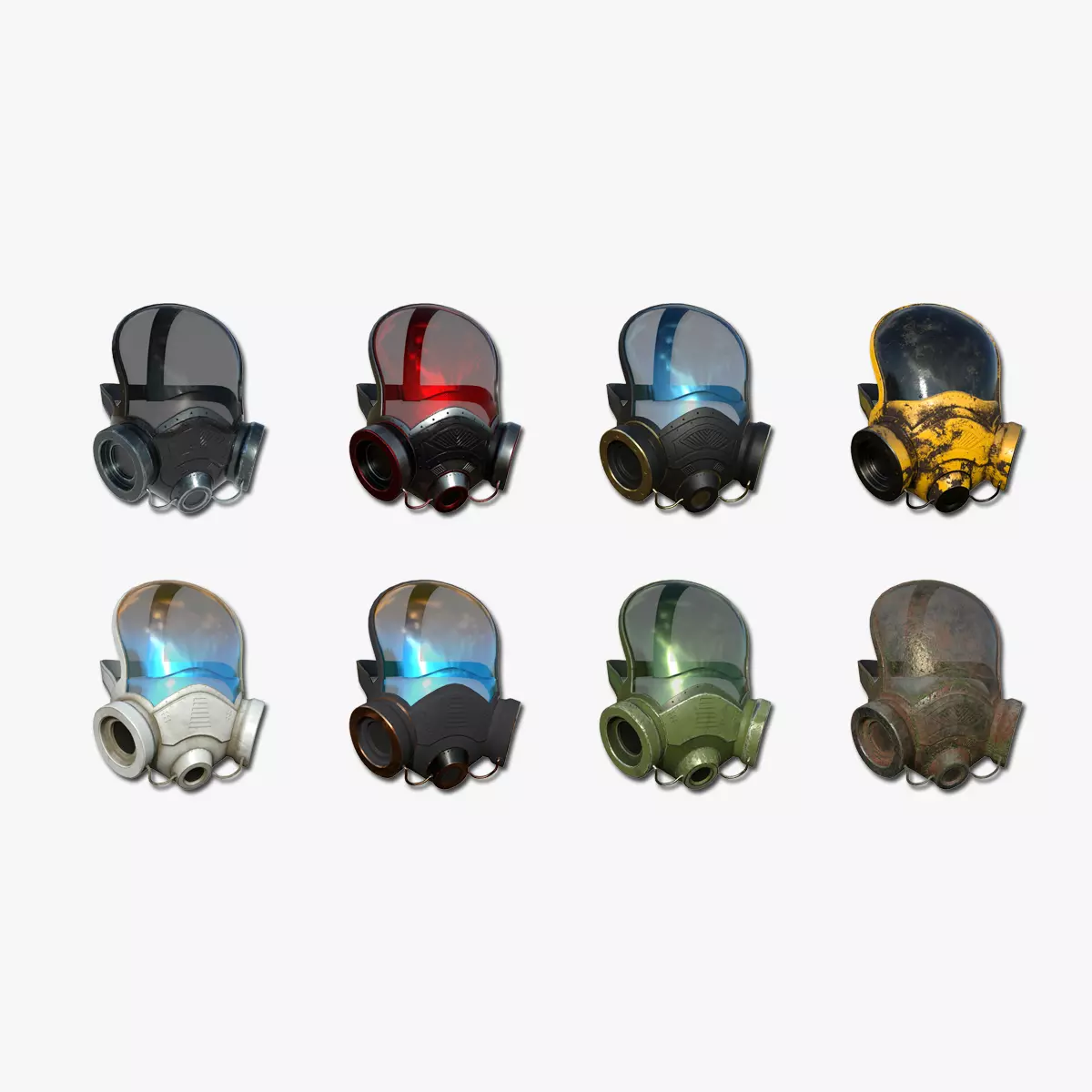 08 Gas Masks A Full Face- Character Design Fashion 3D Model Collection_0