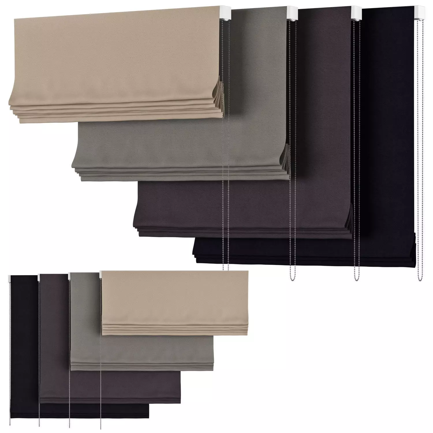 Roman Curtains 147 RH ITALIAN COTTON VELVET FLAT ROMAN SHADE 3D model