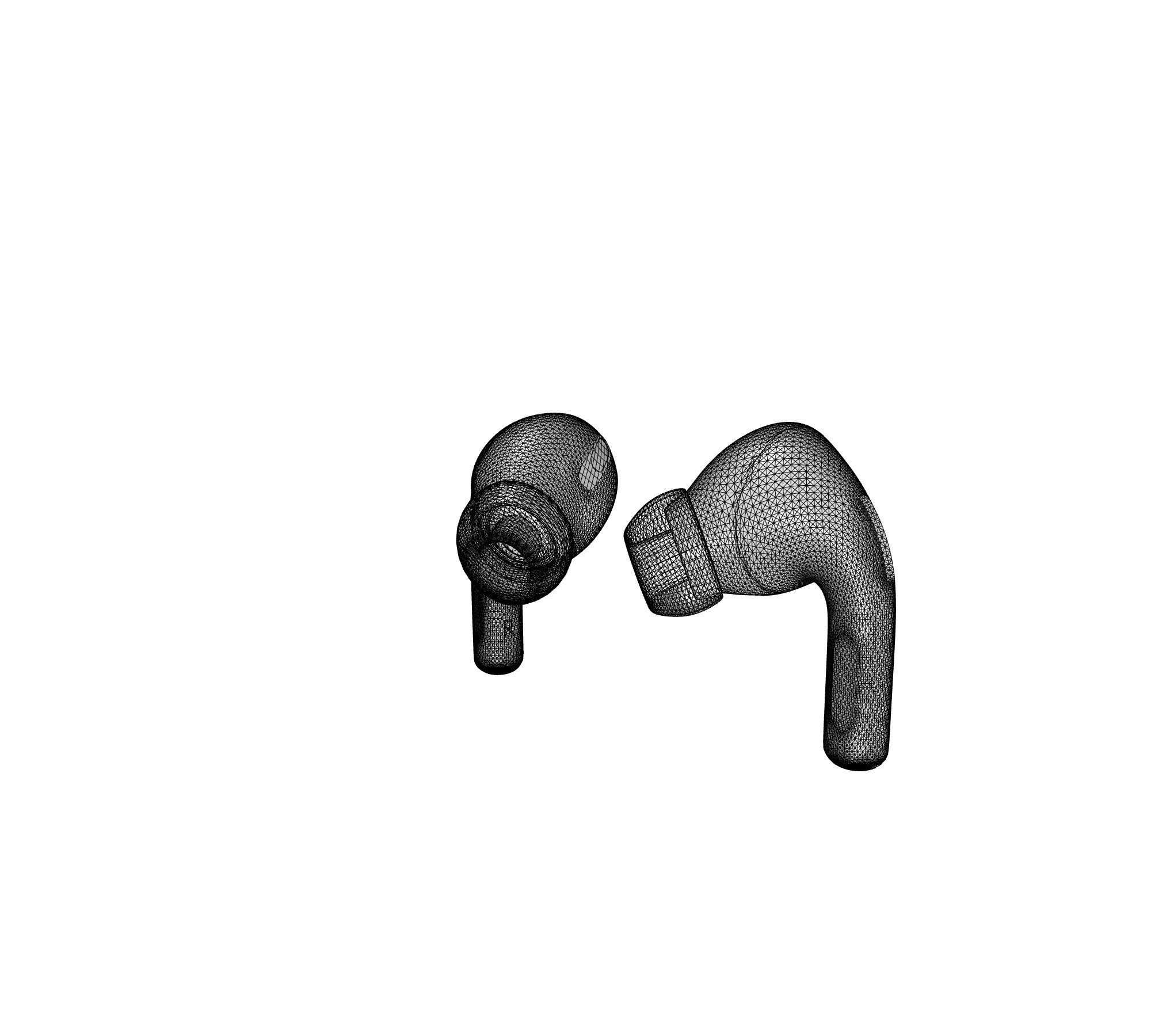 Airpod pro with true dimension 3D model_4
