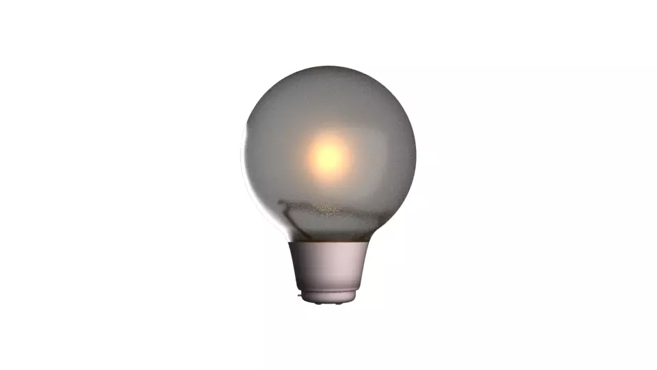 Incandescent light bulb Low-poly 3D model_0
