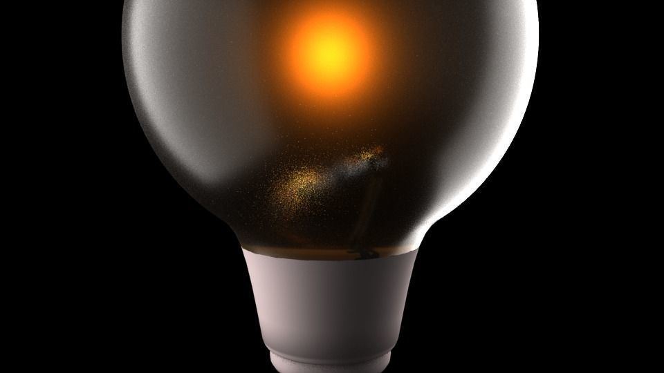 Incandescent light bulb Low-poly 3D model_4