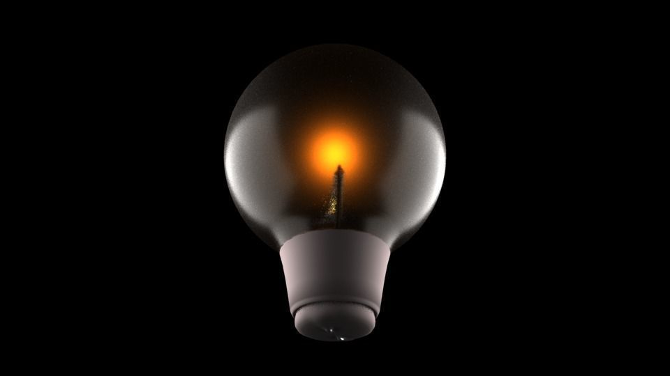 Incandescent light bulb Low-poly 3D model_1