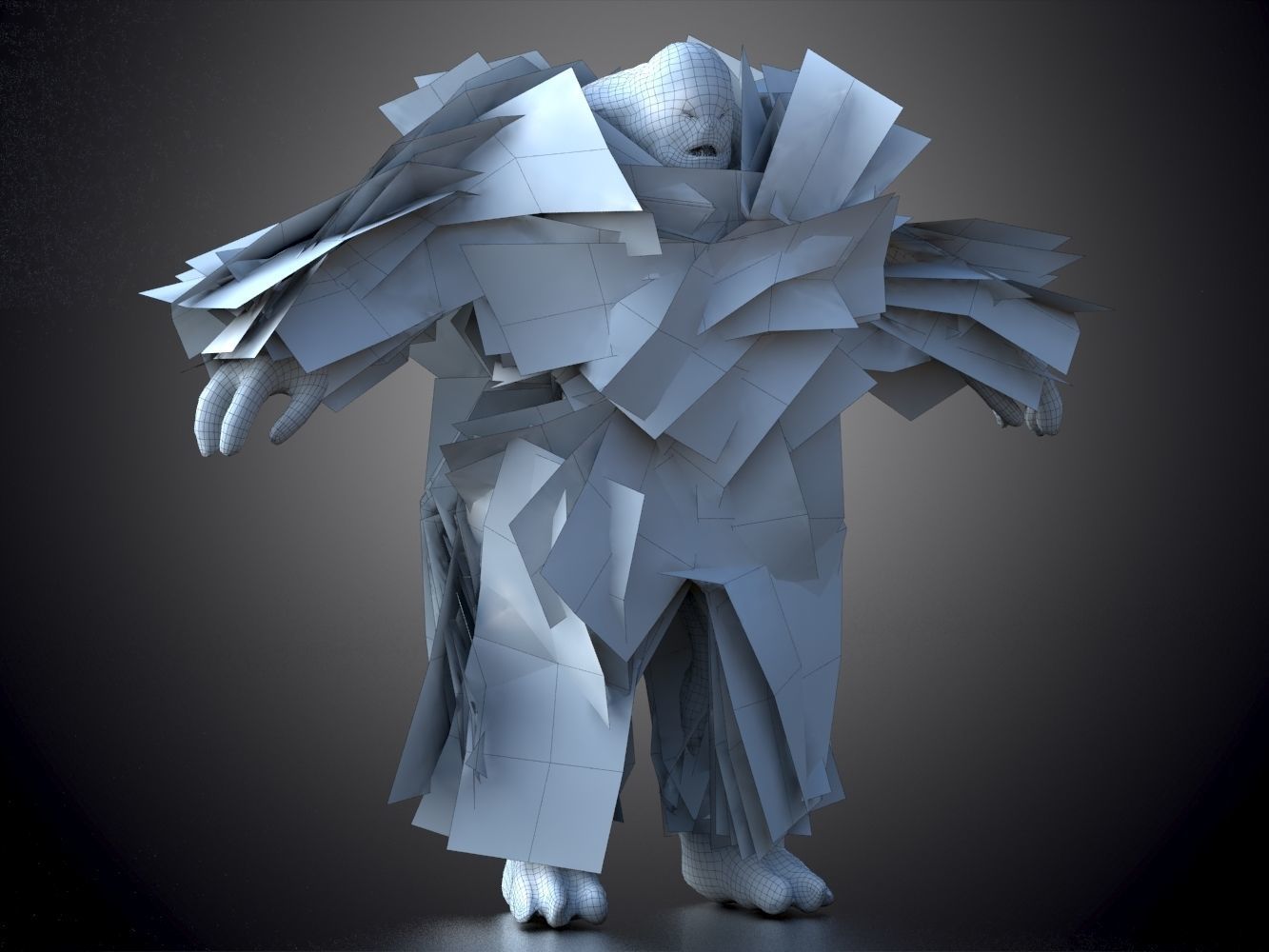 Monster from Hellbound Low-poly 3D model_9