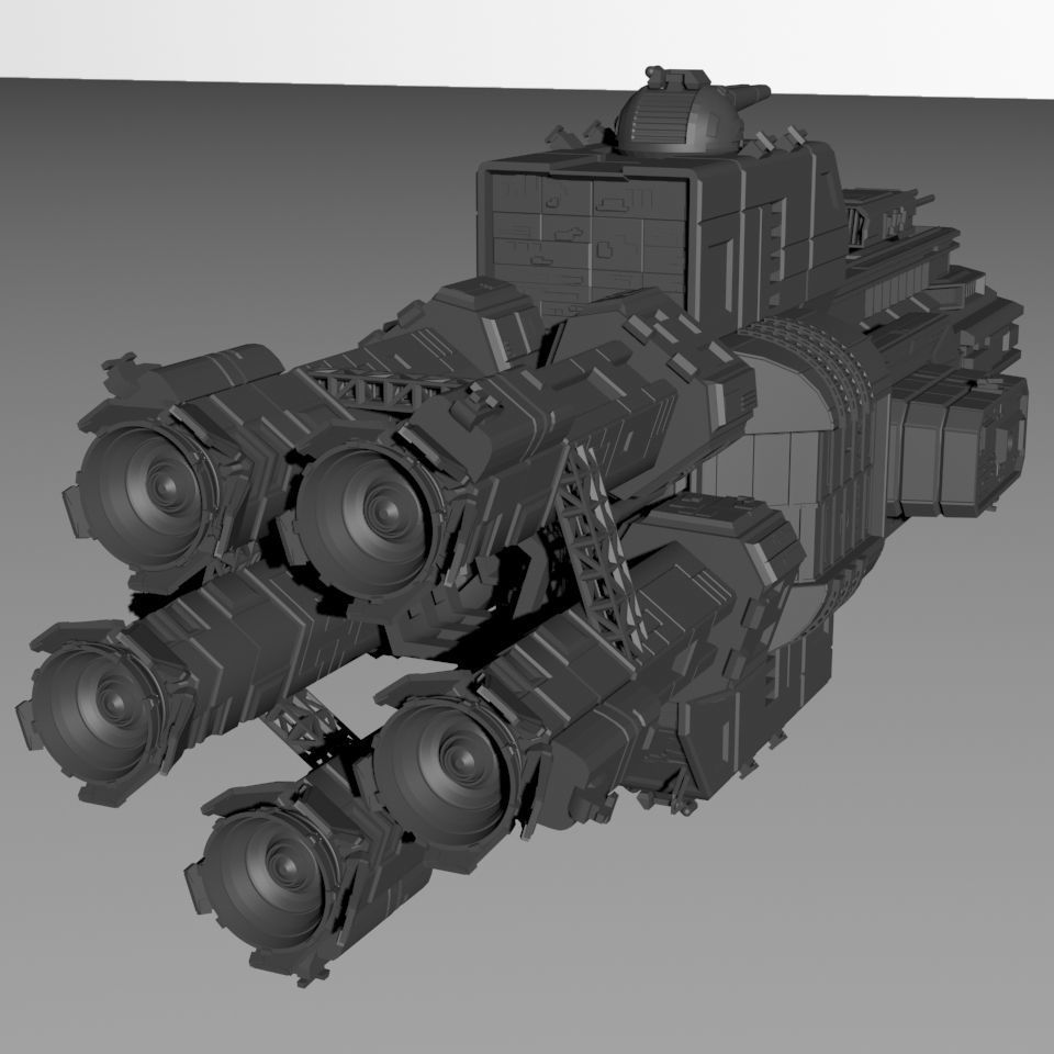 Expanse UNN Nathan Hale Leonidas-Class Battleship 3D print model_7