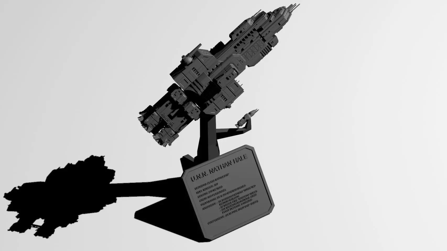 Expanse UNN Nathan Hale Leonidas-Class Battleship 3D print model_0