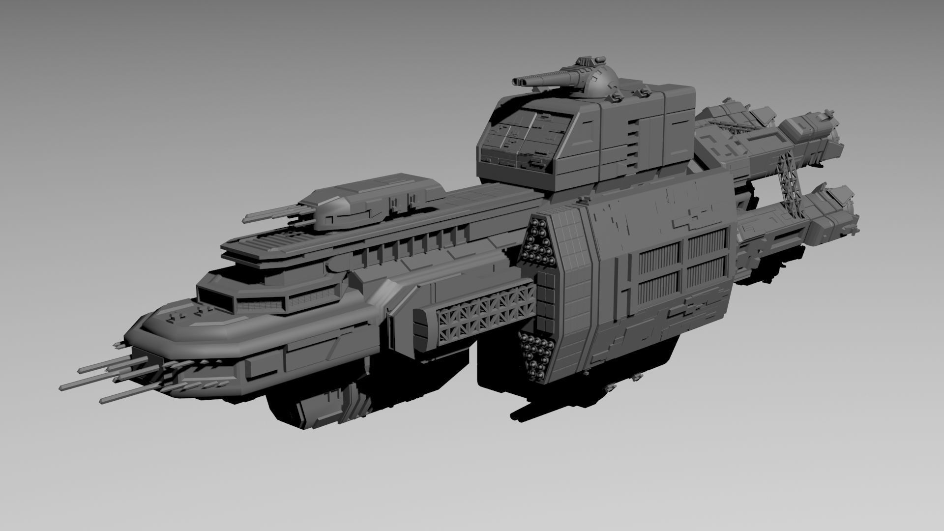 Expanse UNN Nathan Hale Leonidas-Class Battleship 3D print model_1