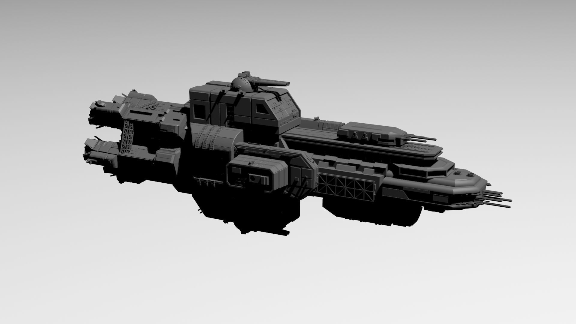 Expanse UNN Nathan Hale Leonidas-Class Battleship 3D print model_2