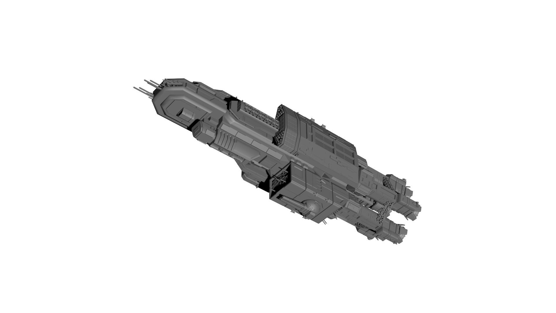 Expanse UNN Nathan Hale Leonidas-Class Battleship 3D print model_12