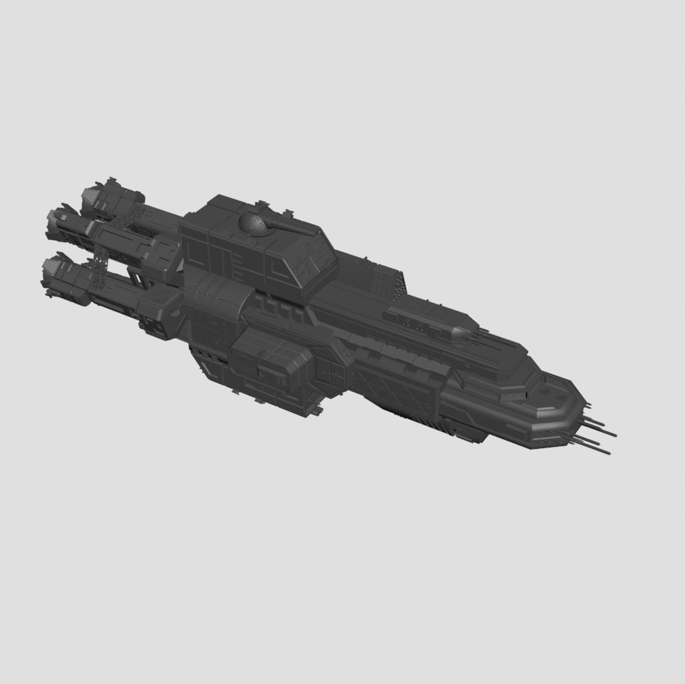 Expanse UNN Nathan Hale Leonidas-Class Battleship 3D print model_11