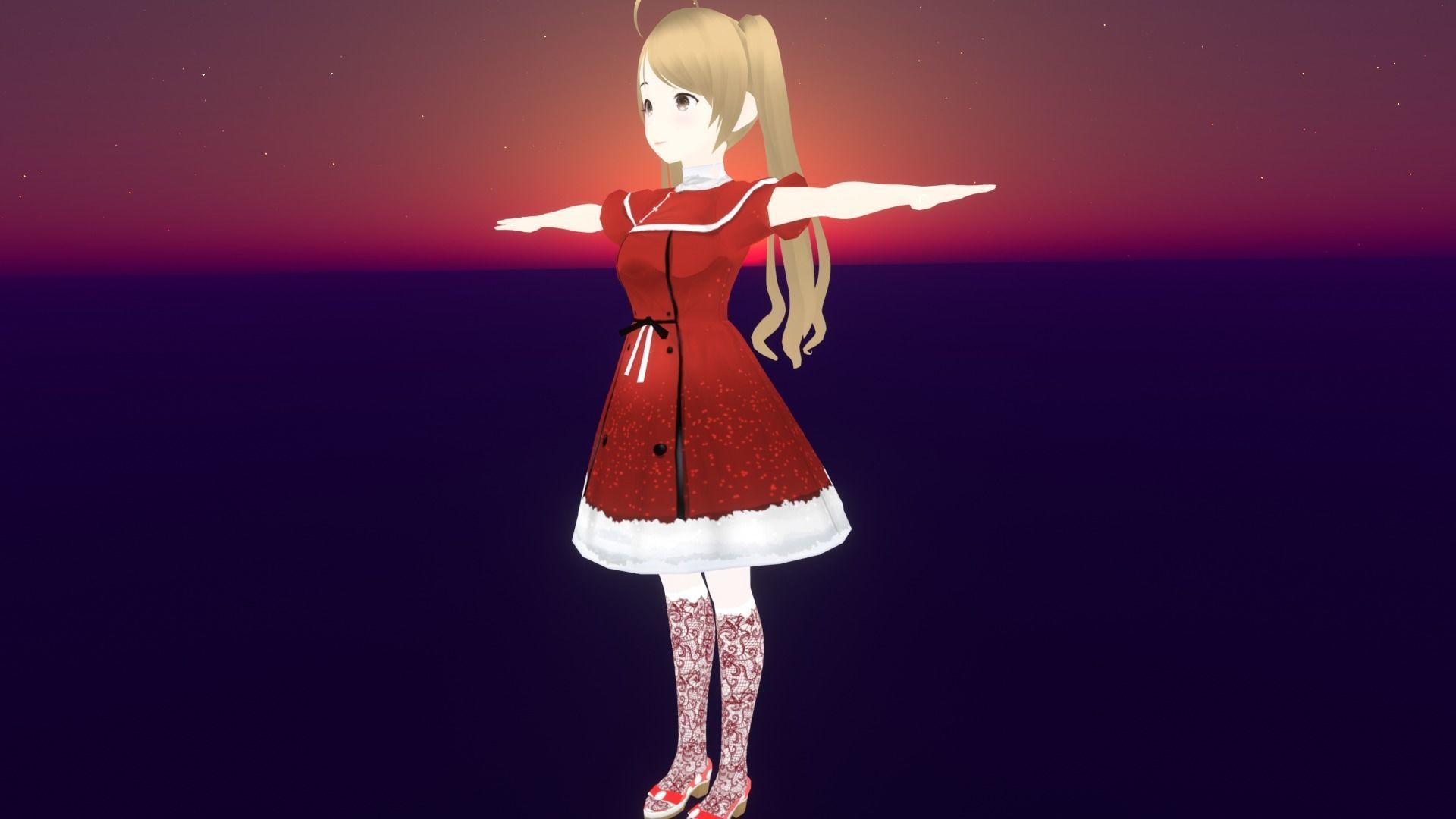 cute anime girl character - Amaya Low-poly 3D model_3