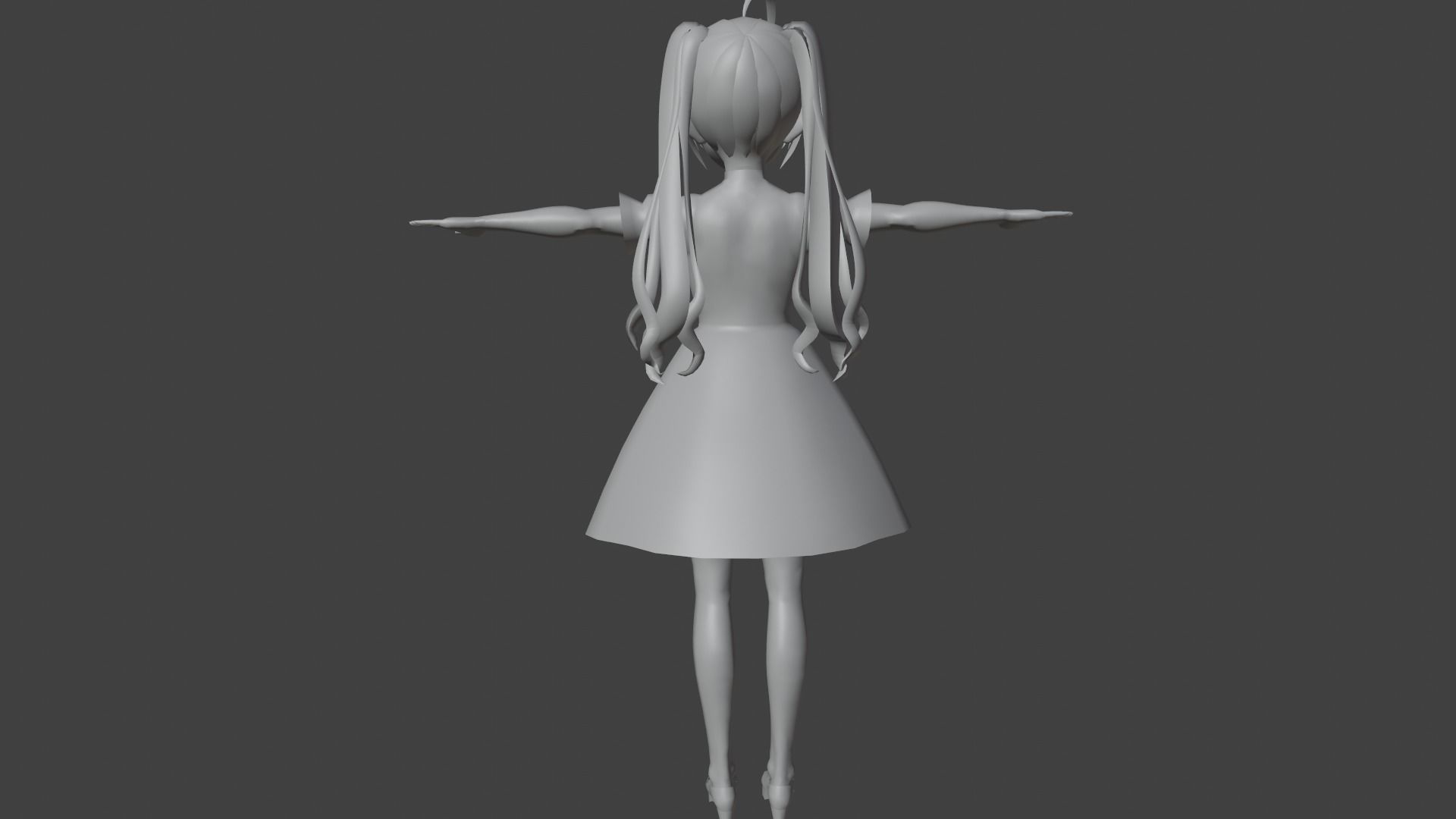 cute anime girl character - Amaya Low-poly 3D model_11