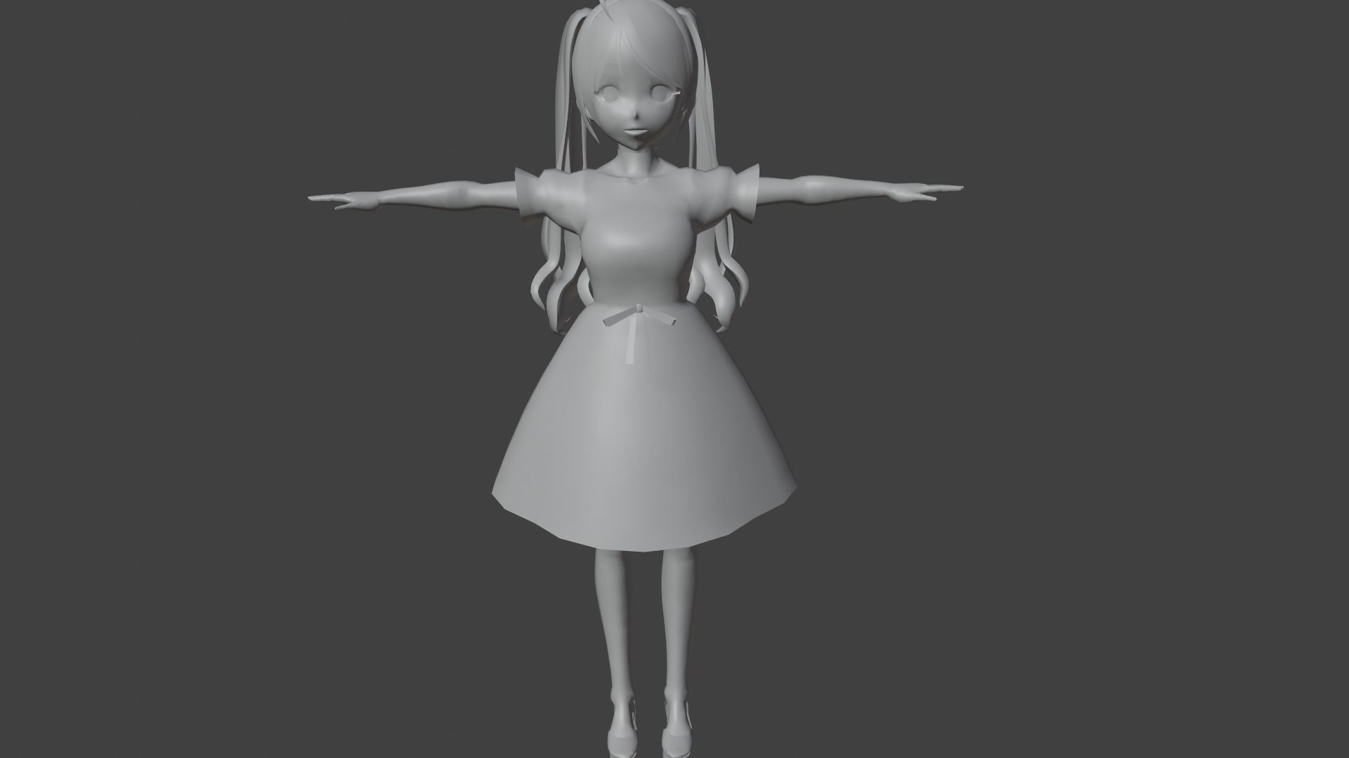 cute anime girl character - Amaya Low-poly 3D model_7