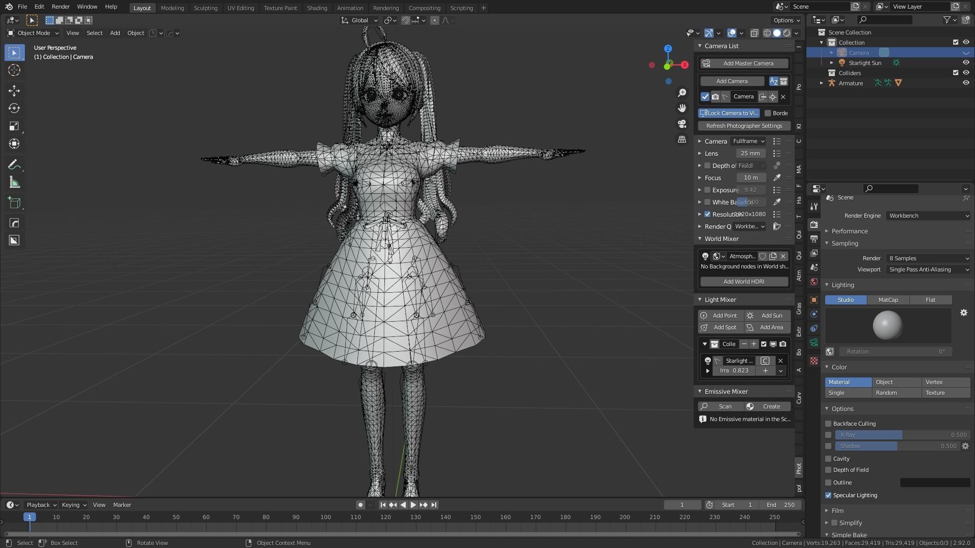 cute anime girl character - Amaya Low-poly 3D model_12