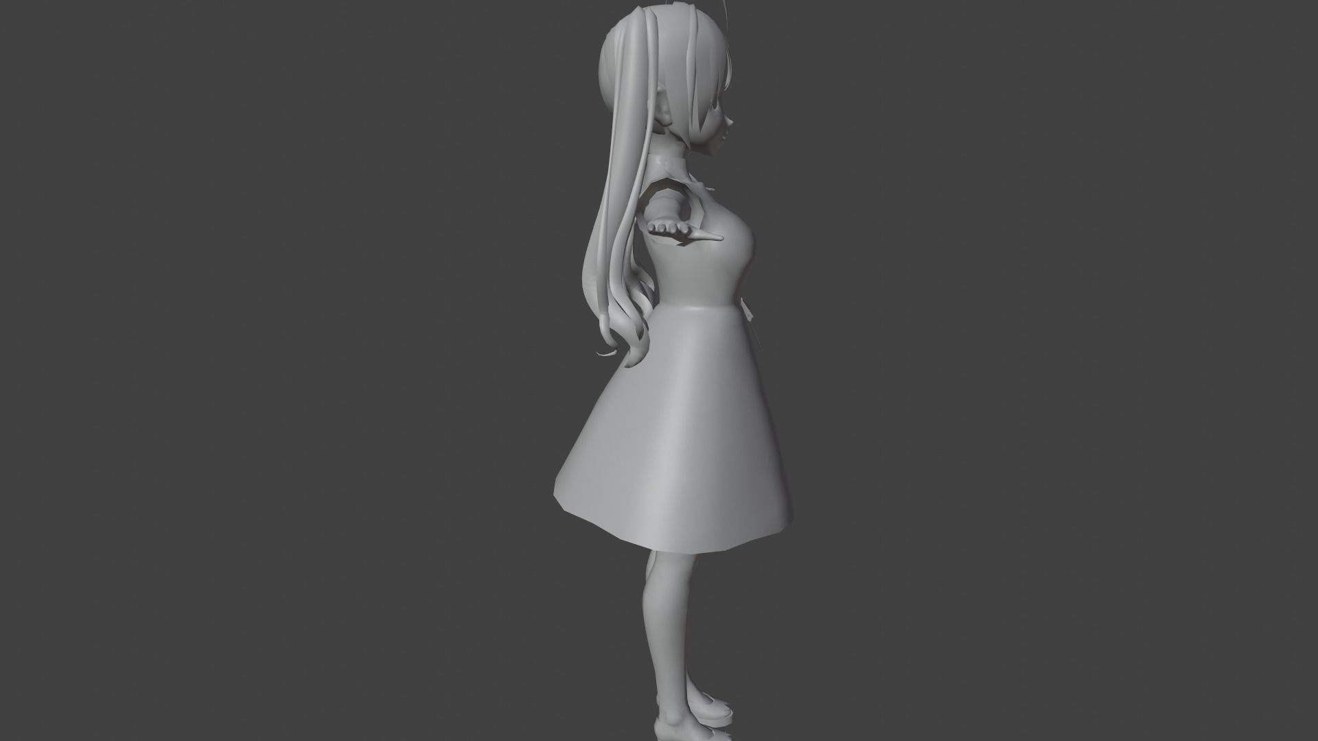 cute anime girl character - Amaya Low-poly 3D model_10