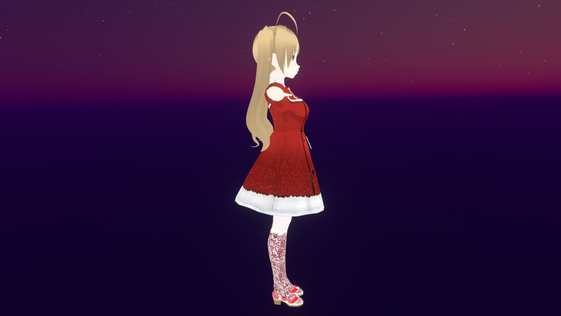 cute anime girl character - Amaya Low-poly 3D model_5