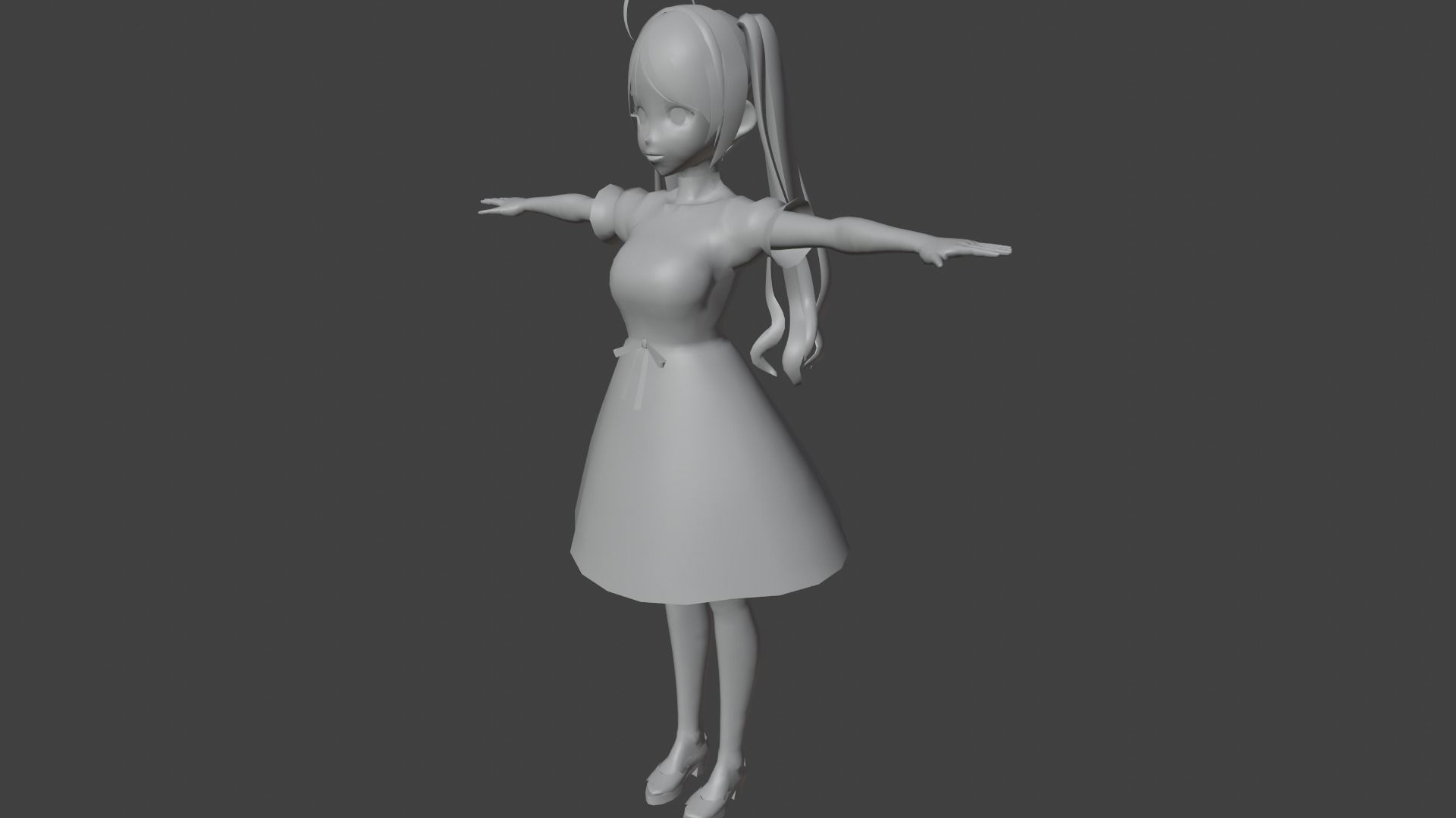 cute anime girl character - Amaya Low-poly 3D model_8