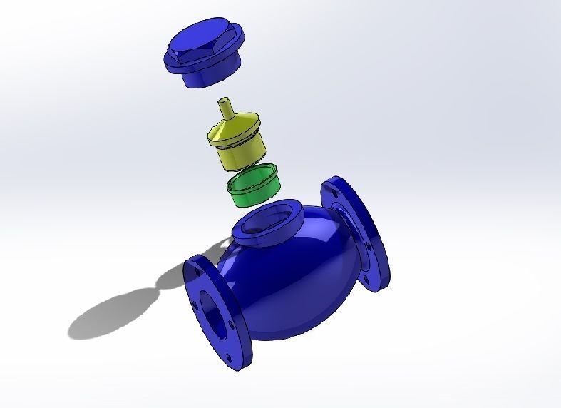 check valve  3D print model_1