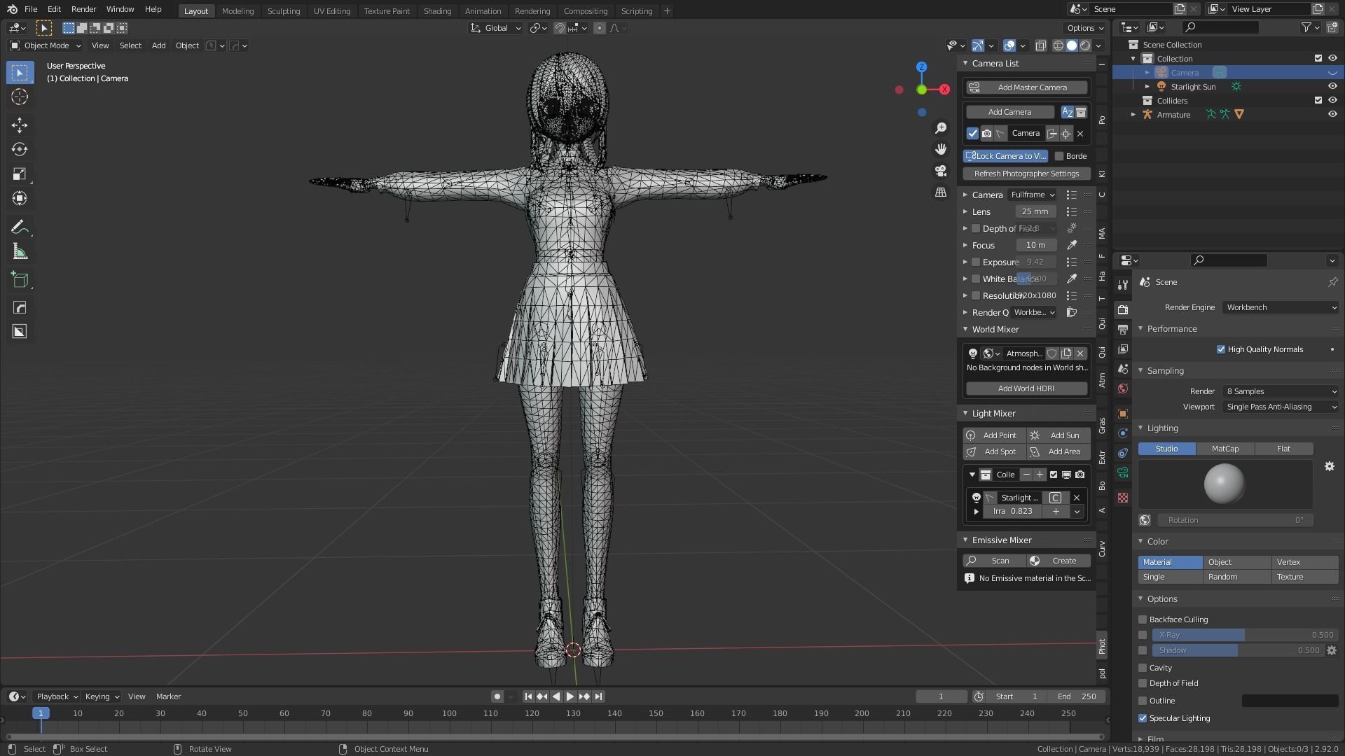 cute anime girl character - Azumi Low-poly 3D model_11
