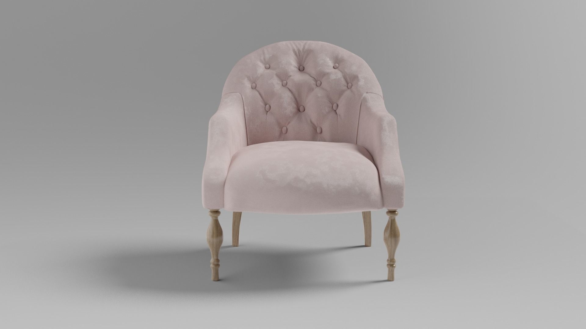 Quadra lois armchair pink 3D model_1