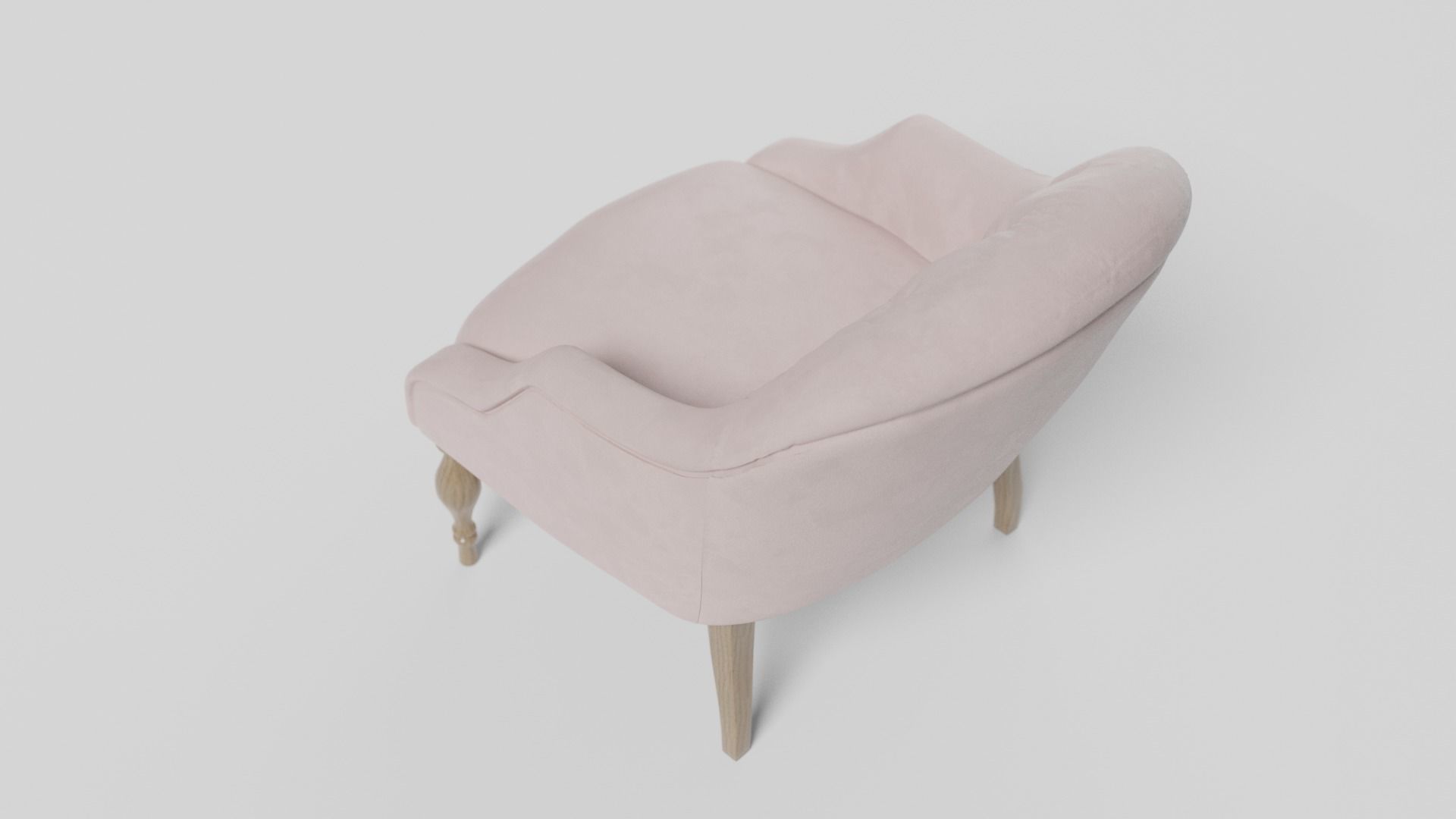 Quadra lois armchair pink 3D model_3