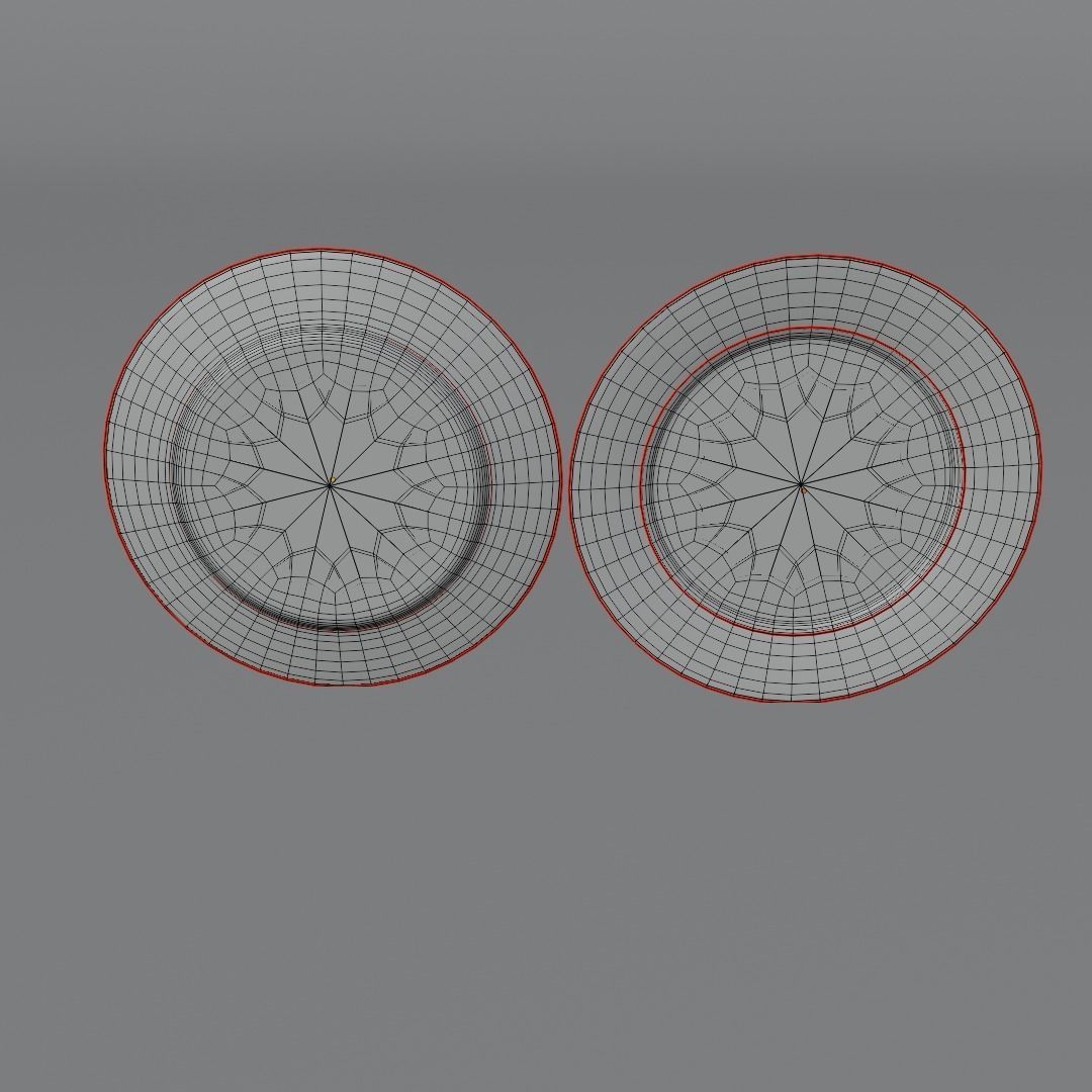 Four Piece Dinner Plate Set 3D model_21