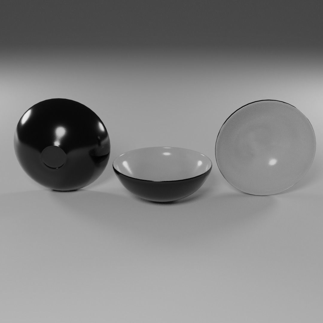 Four Piece Dinner Plate Set 3D model_7