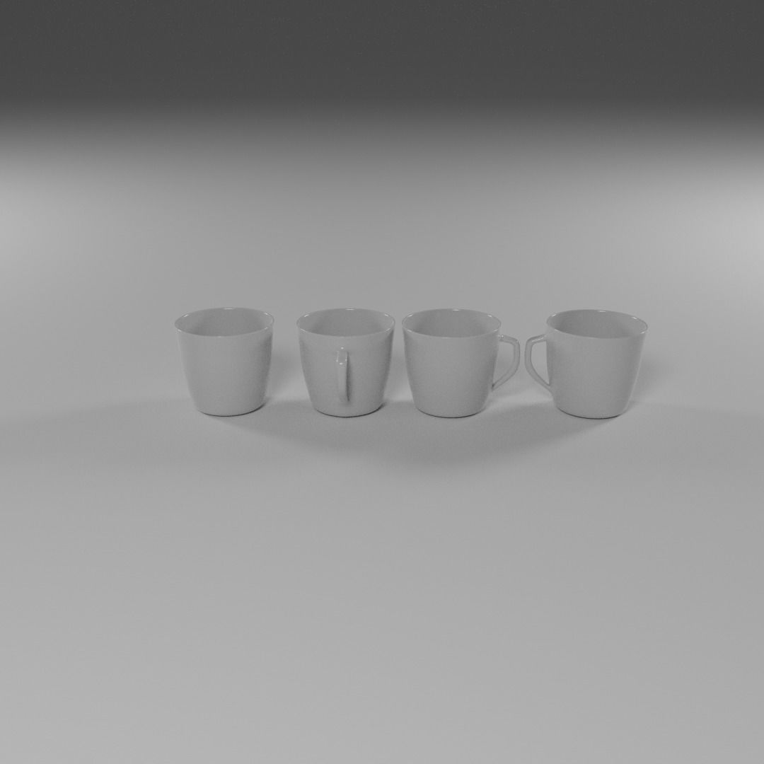 Four Piece Dinner Plate Set 3D model_15