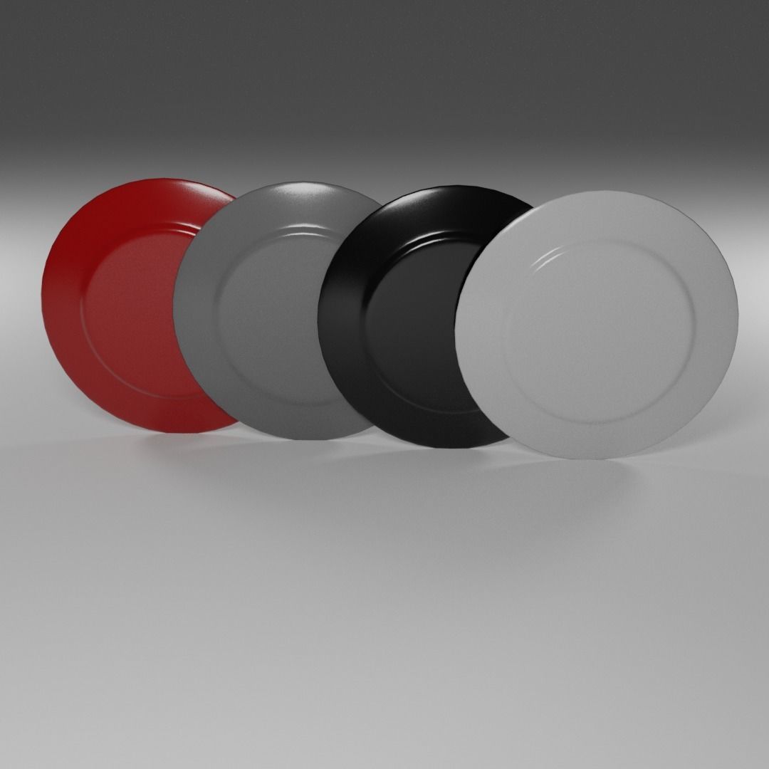 Four Piece Dinner Plate Set 3D model_18