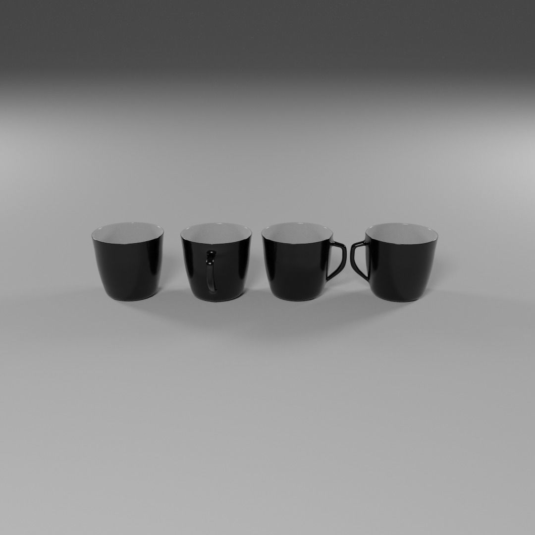 Four Piece Dinner Plate Set 3D model_13