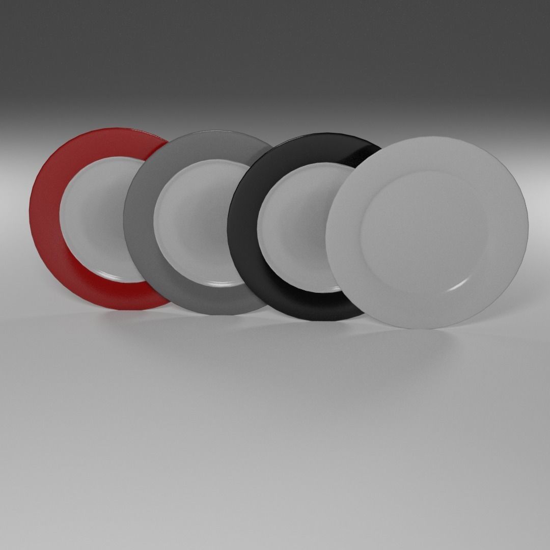Four Piece Dinner Plate Set 3D model_17