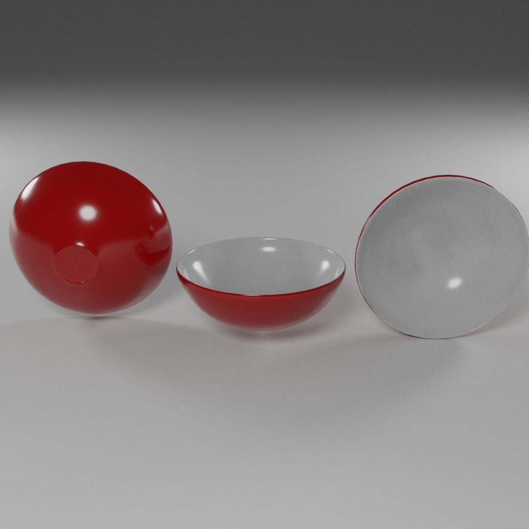 Four Piece Dinner Plate Set 3D model_5