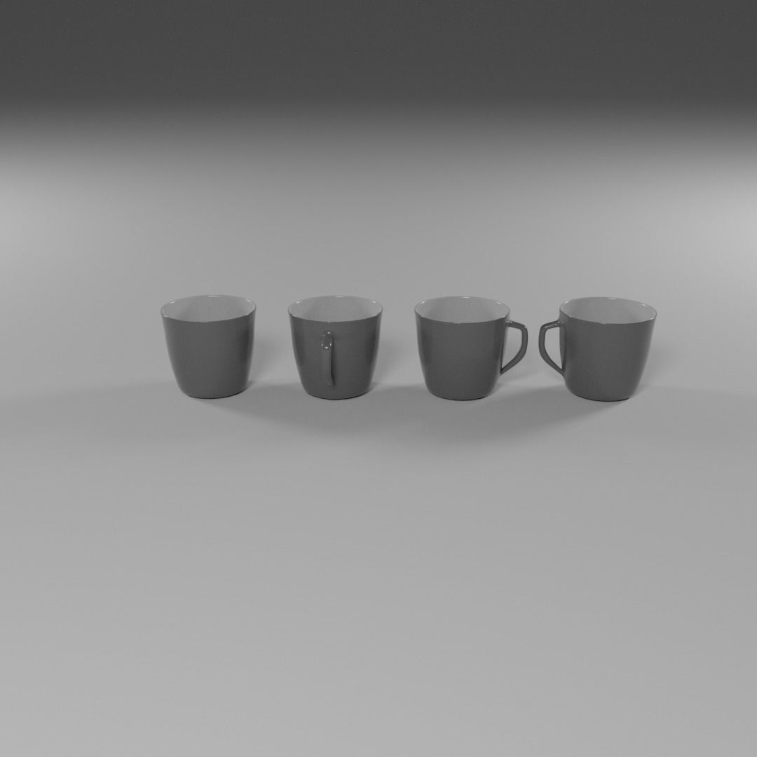 Four Piece Dinner Plate Set 3D model_11