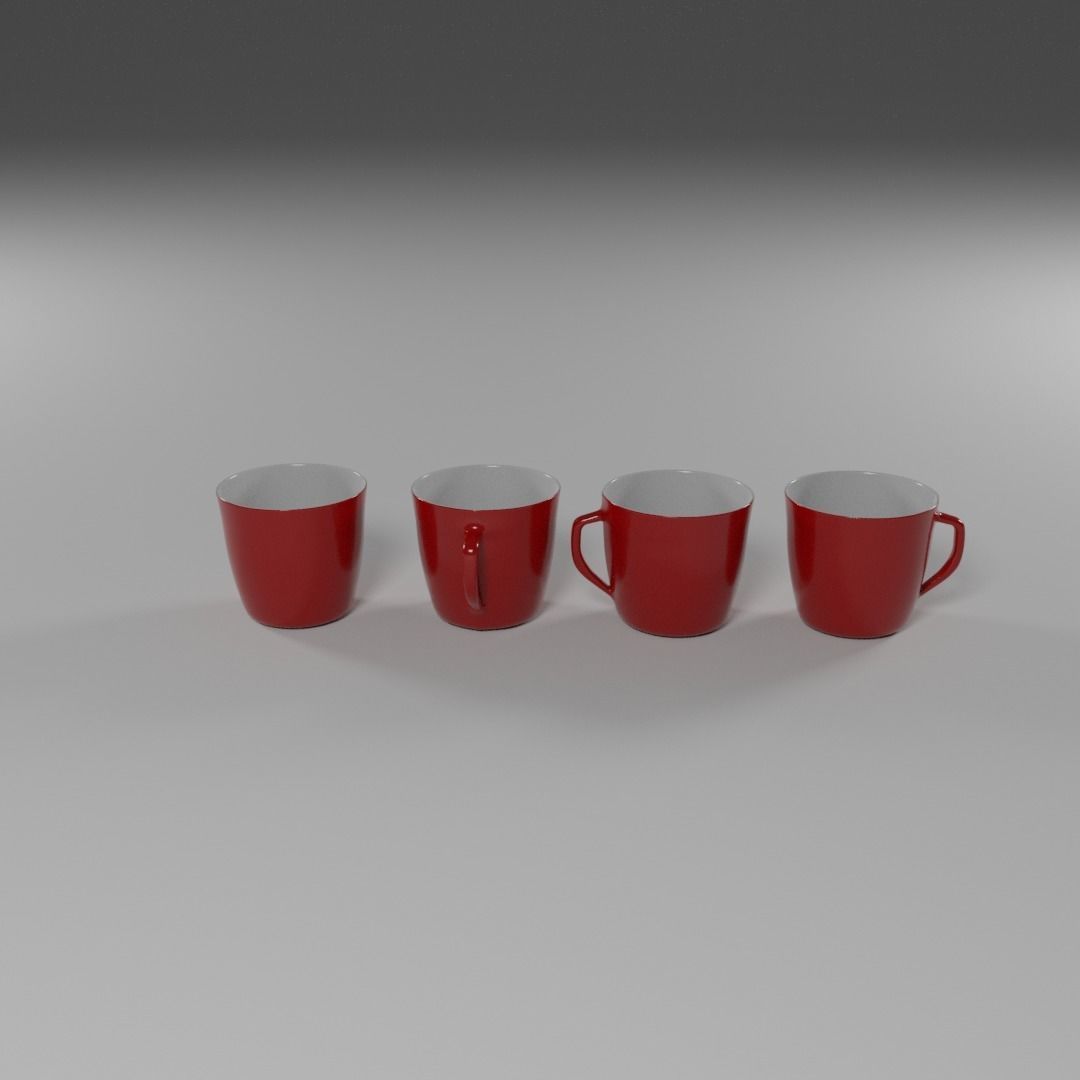 Four Piece Dinner Plate Set 3D model_9