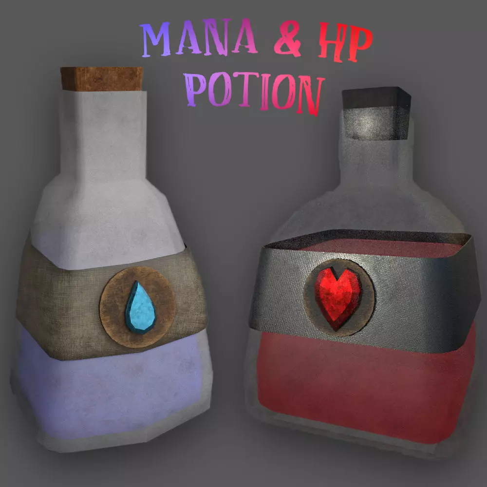 Hp and Mana potion 3D model_0