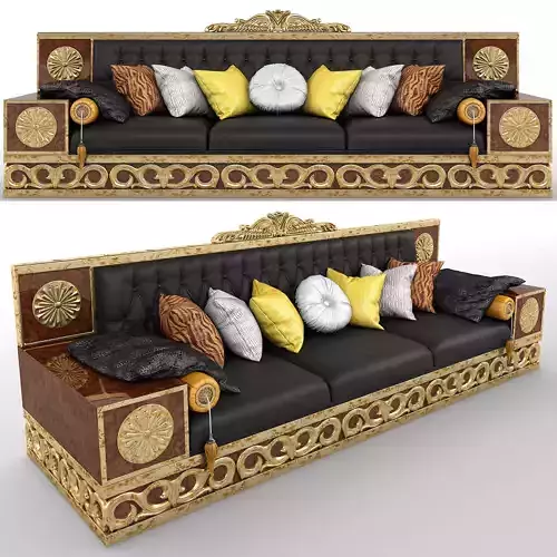 Ottoman Sofa Low-poly 3D model