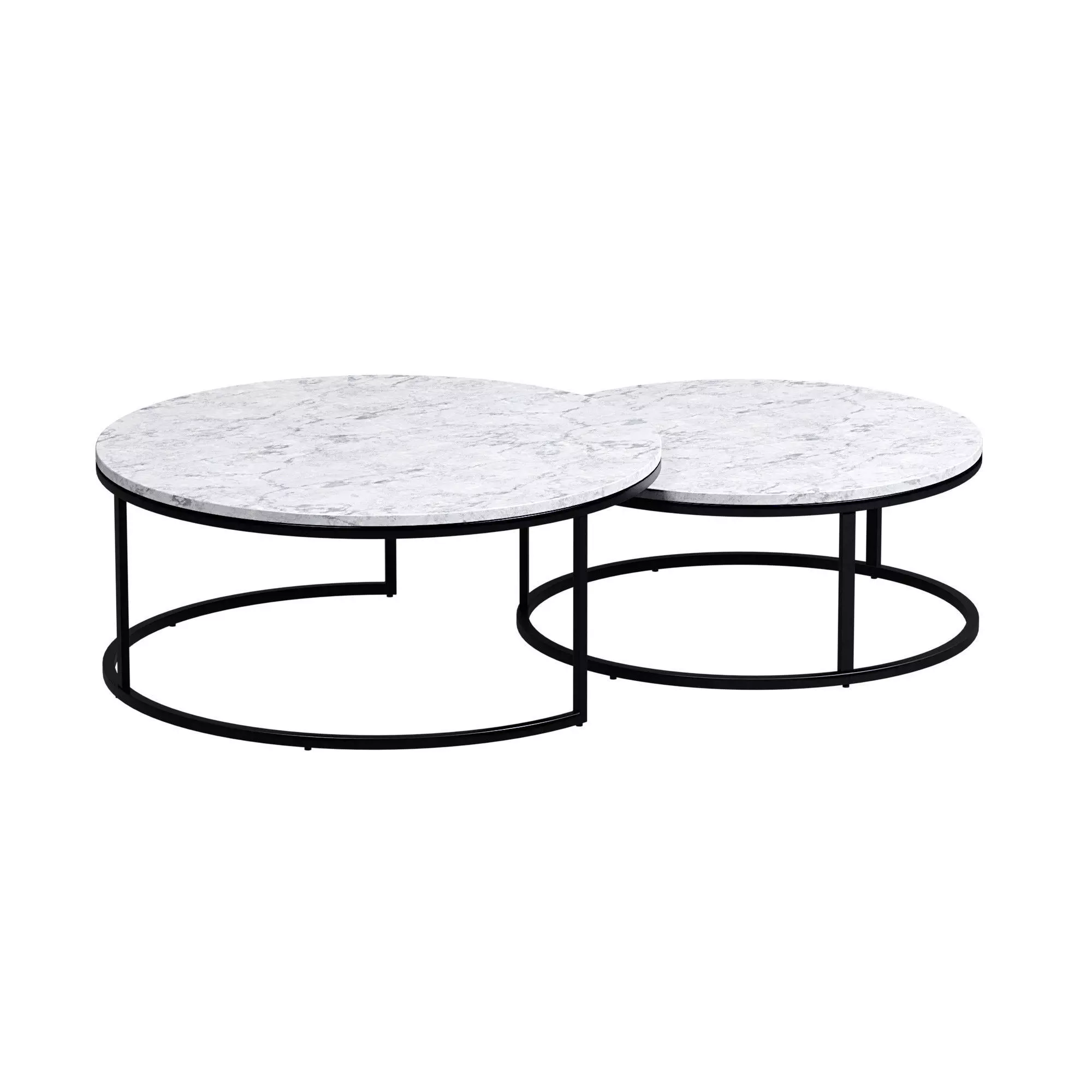 Chair two coffee tables with marble tops Free low-poly 3D model_0