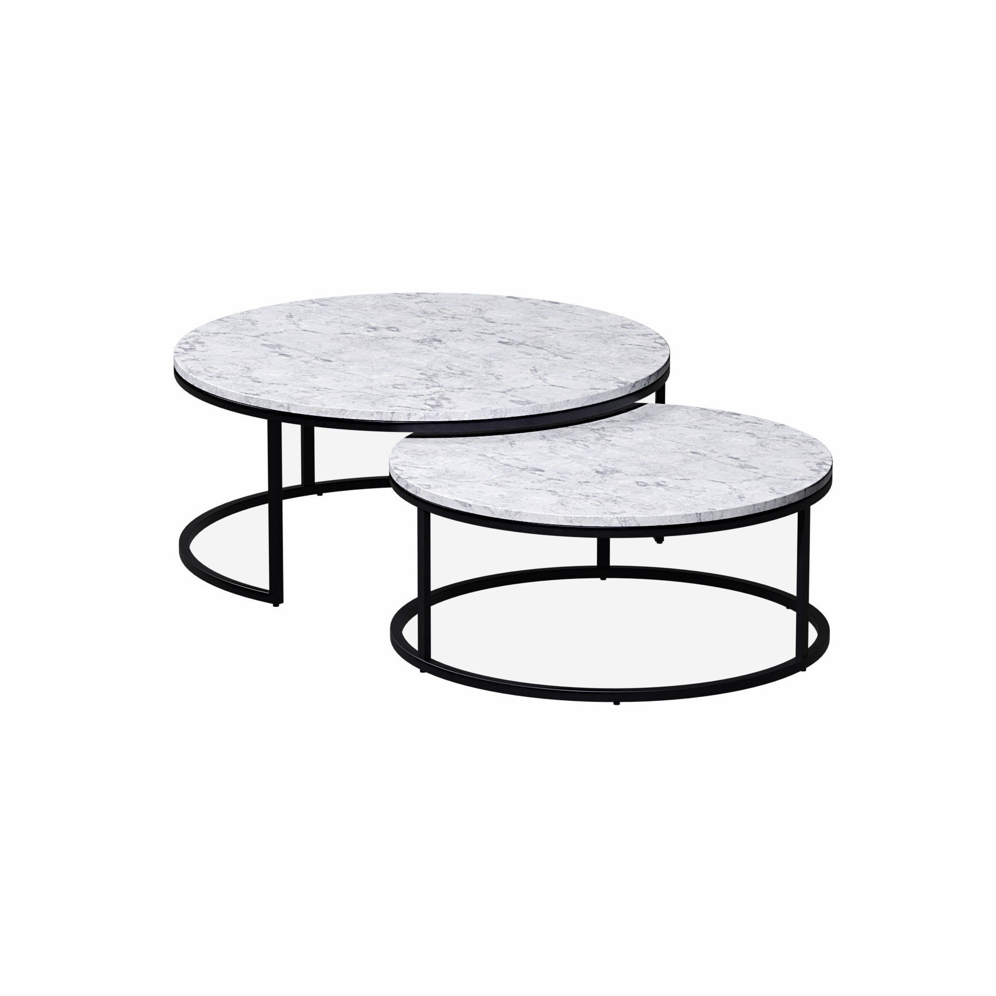 Chair two coffee tables with marble tops Free low-poly 3D model_1