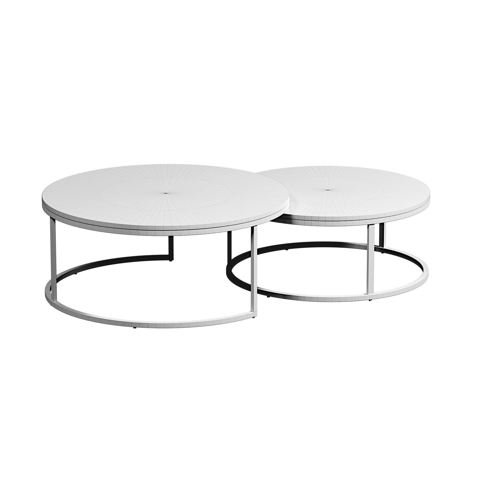 Chair two coffee tables with marble tops Free low-poly 3D model_4