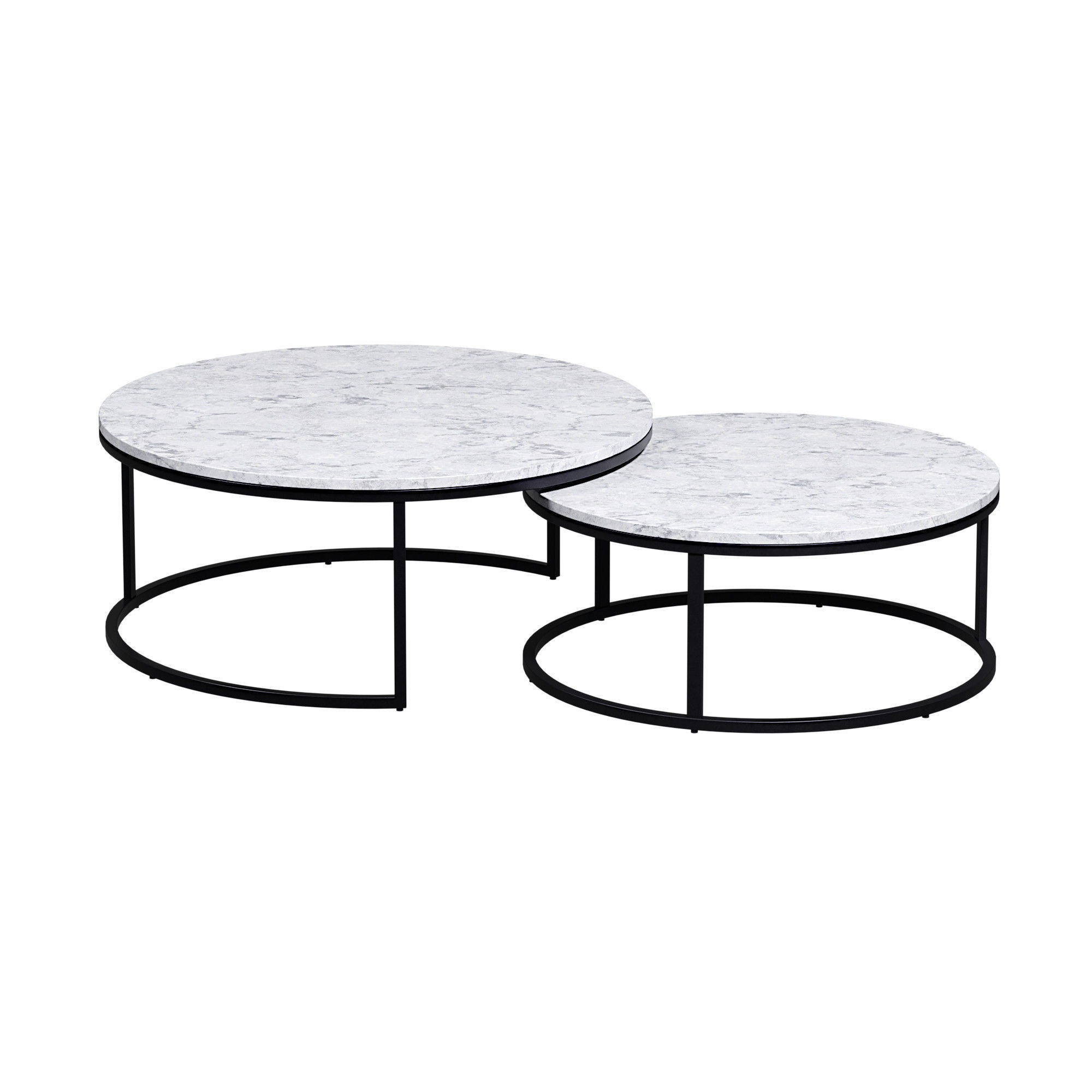 Chair two coffee tables with marble tops Free low-poly 3D model_2