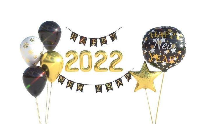 BALLOONS HAPPY NEW YEAR 3D model