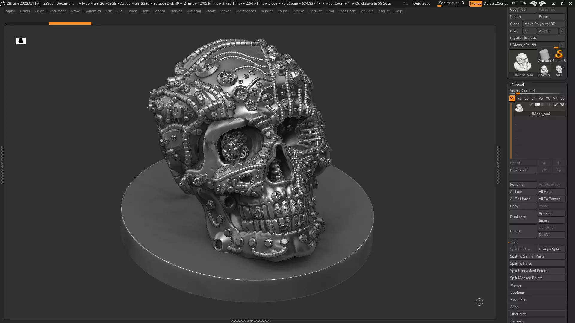 skull robot bust 05 3d print model 3D print model