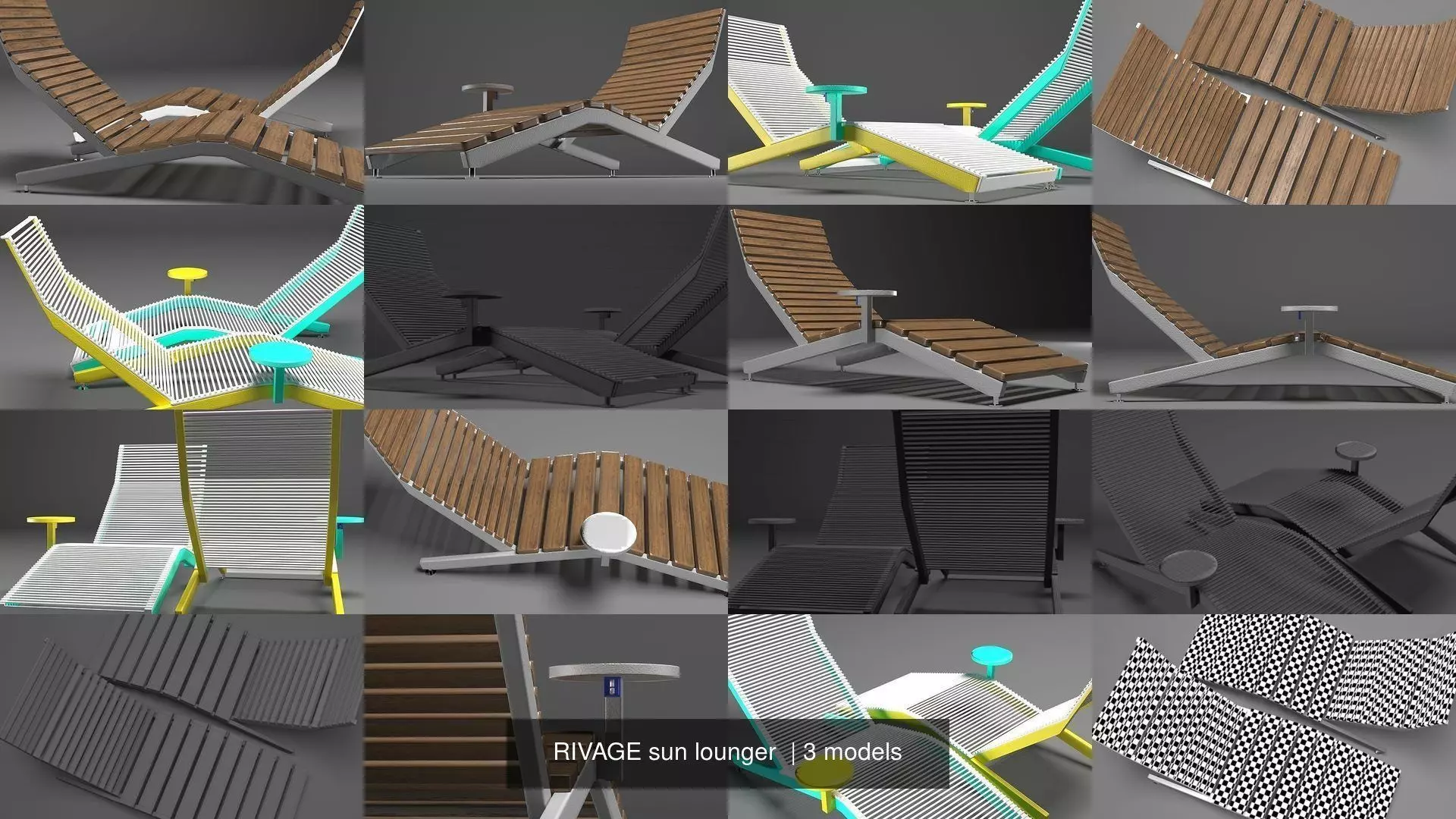 RIVAGE sun lounger 3D Model Collection_1