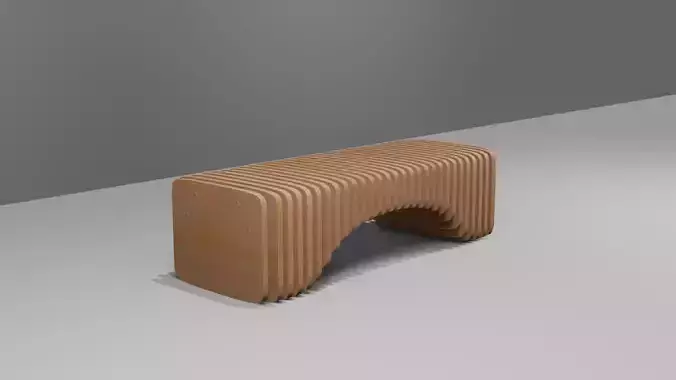 LowPoly Furniture Parametric Bench 02