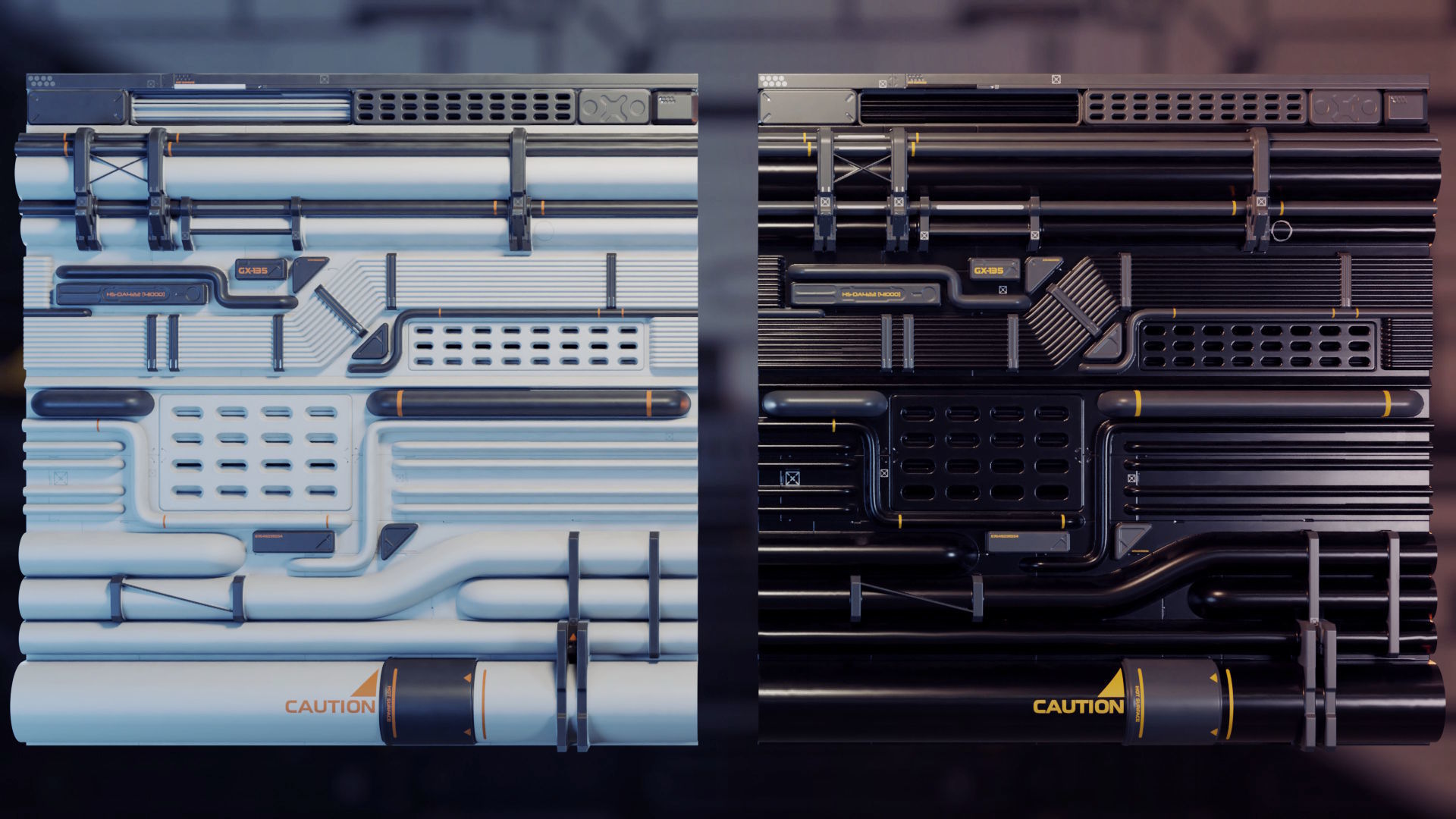 5 Sci-Fi trim sheets 3D model_7