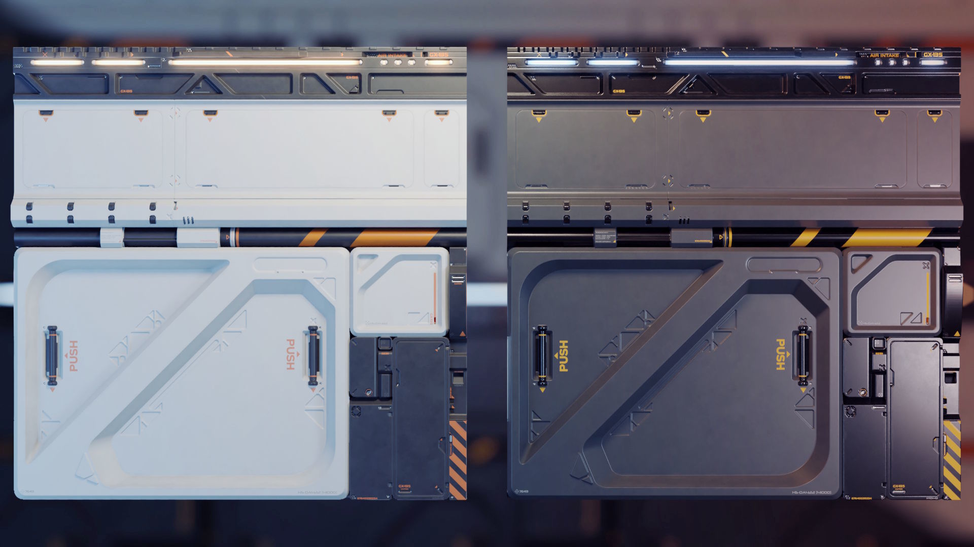 5 Sci-Fi trim sheets 3D model_4